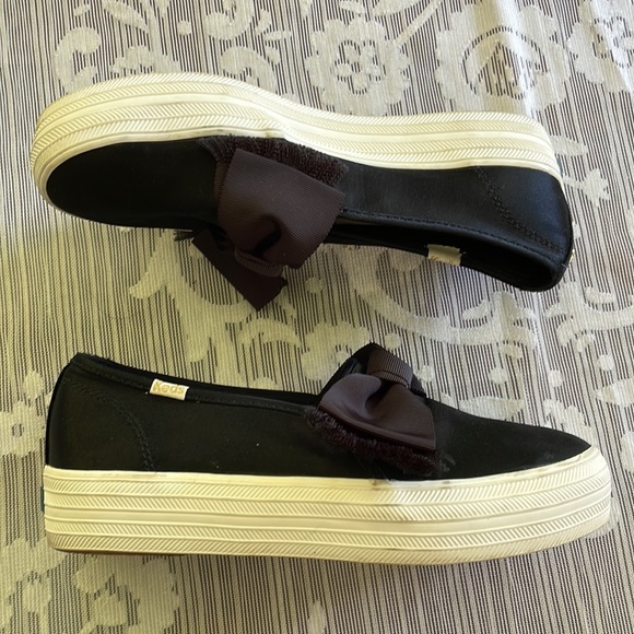 Keds Kate Spade black satin sneakers (sz 7) - Picture 3 of 10